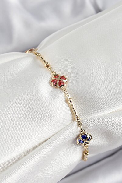 Inure Jewelry سوار نسائي من النحاس باللون الذهبي وحجر الزركون متعدد الألوان