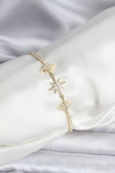 Inure Jewelry سوار نسائي من الزركون على شكل نجمة القطب باللون الذهبي من ماركة...