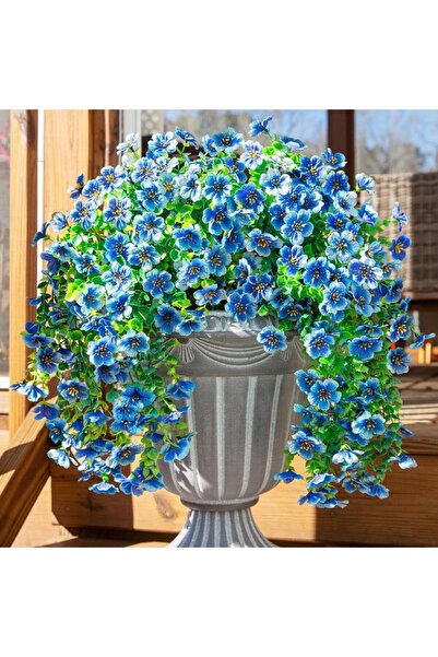 Nettenevime Yapay Çiçek Mavi Sarkan Mineli Okaliptus Şimşir Yapay Sarmaşık 5d...