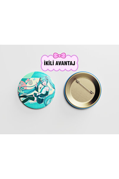 Akumastik Project Sekai Hatsune Miku 1 adet Rozet - 44mm İğneli Metal Rozet