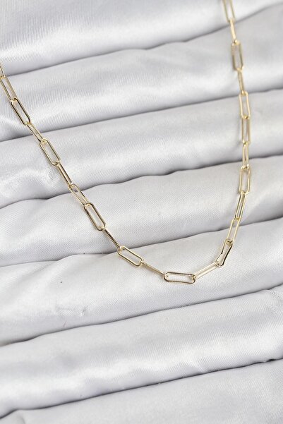 Inure Jewelry CM 14K Gold Renk Pirinç Ataç Zincir Kadın Kolye