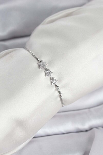 Inure Jewelry Silver Color Zircon Stone Star Model Elevator Women's Bracelet