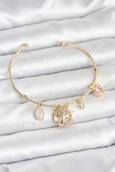 Inure Jewelry سوار نسائي من النحاس الذهبي اللون من شجرة الحياة