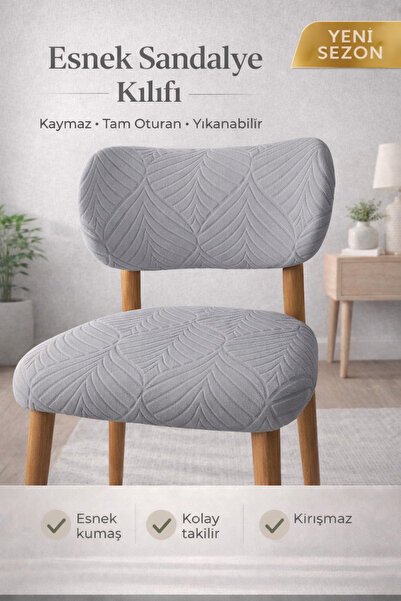 zerıf moda Esnek Sandalye Kılıfı Lastikli Kaymaz Tam Oturan Yıkanabilir Sanda...