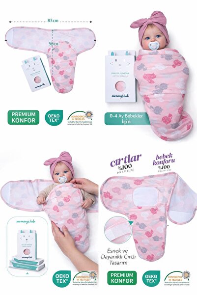 Mommyslab 0 - 4 Months New Season Colorful Patterned Velcro Baby Cotton Swadd...