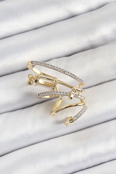 Inure Jewelry أقراط نسائية من حجر الزركون النحاسي المضغوط باللون الذهبي