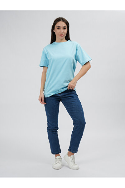 Mod Kids Tricou de damă, M, Albastru deschis, Bumbac, Fluid, Confortabil, Cal...