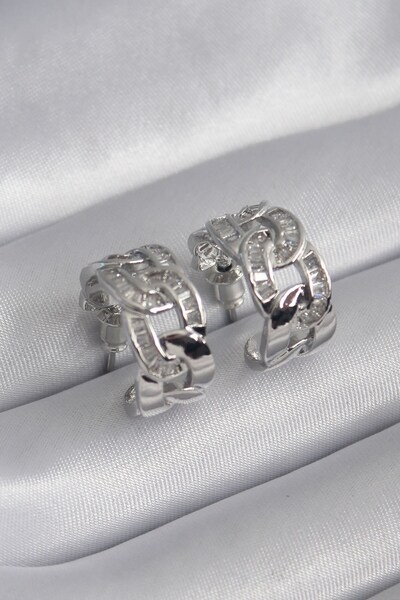 Inure Jewelry النحاس الفضة اللون الزركون حجر سلسلة نموذج أقراط نسائية