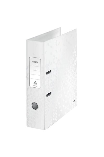 Leitz Biblioraft 180 WOW, carton laminat, A4, 80 mm, alb