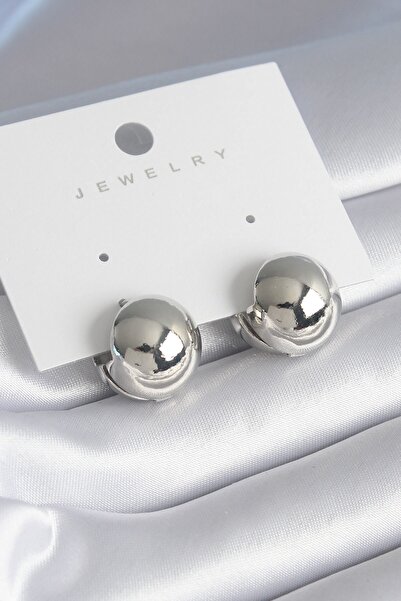 Inure Jewelry Brass Silver Color Ball Model Women's Earrings