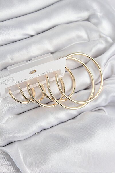 Inure Jewelry Brass Ring Model Gold Color Women's Set Earrings