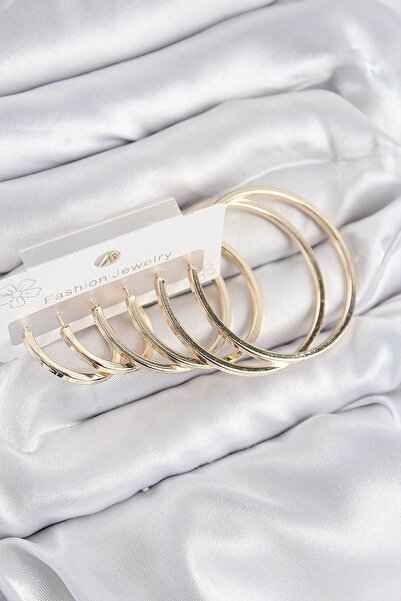 Inure Jewelry Brass Ring Model Gold Color Women's Set Earrings