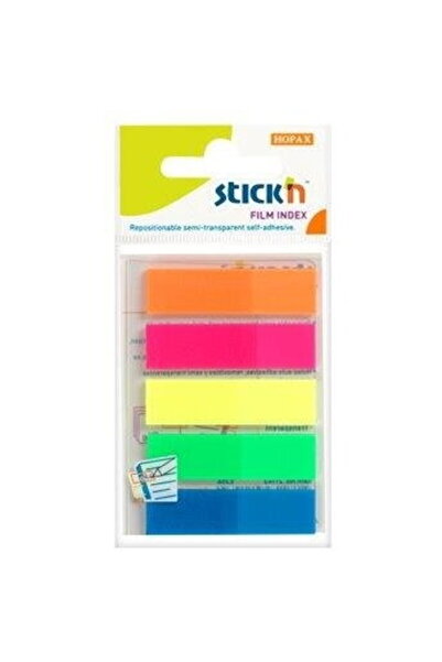 Stickn Indexator plastic transparent culoare 45 x 12 mm, pilă 5 x 25/set, Sti...