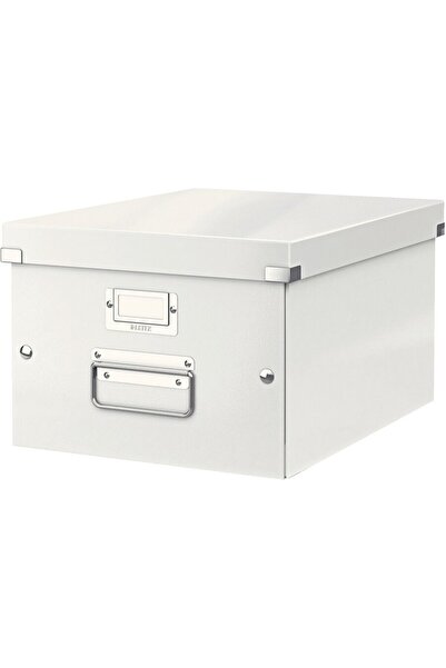 Leitz Cutie depozitare WOW Click & Store, carton laminat, medie, alb