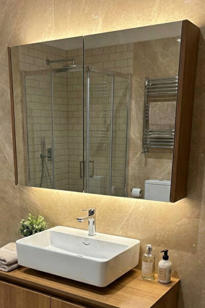 AdnDesing Aynalı Dolap– Modern Dekoratif Duvar Aynası-Teak