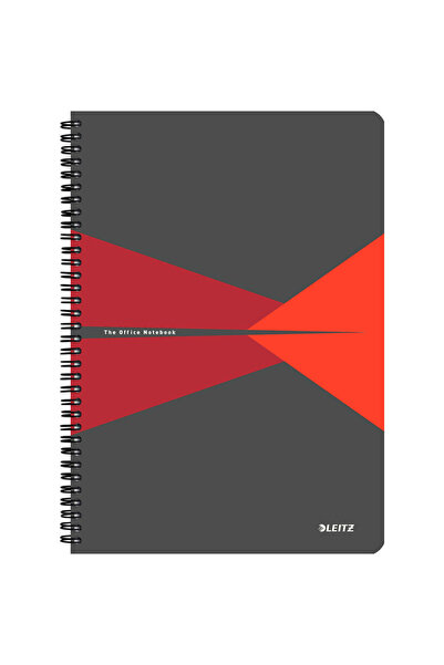 Leitz Office notebook, PP, A4, spiral, mathematics - red