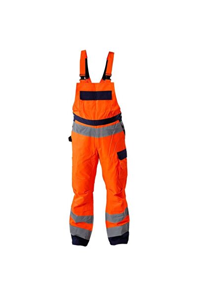 Lahti Pro Pantalon reflectorizant cu pieptar / portocaliu - s
