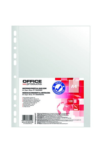 OFFICE products Folie protectie pentru documente A4, 30 microni, 100folii/set...