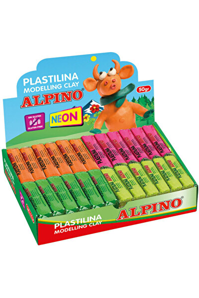 ALPİNGO Fluorescent plasticine display, 24 x 50gr./display, ALPINO - 6 assort...