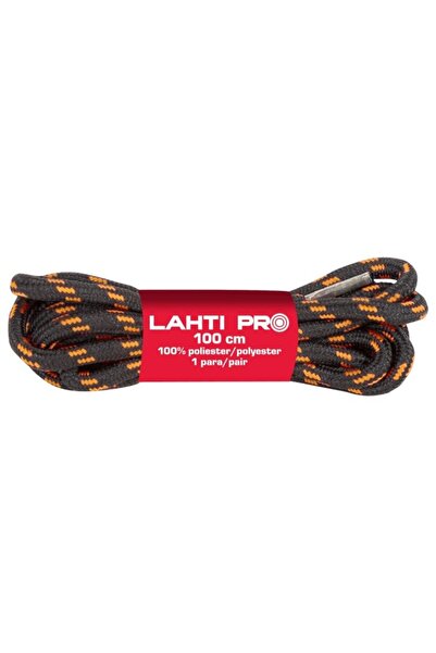 Lahti Pro Polyester shoelace / black-orange - 100cm, 10/set