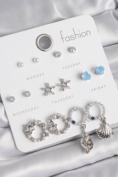 Inure Jewelry النحاس الفضة اللون اللؤلؤ الزركون حجر هوب الشكل نجمة التفاصيل 7...