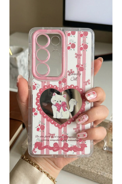 TechTrove Mirrored D Patterned Design Cat Figure Case Compatible with Galaxy ...
