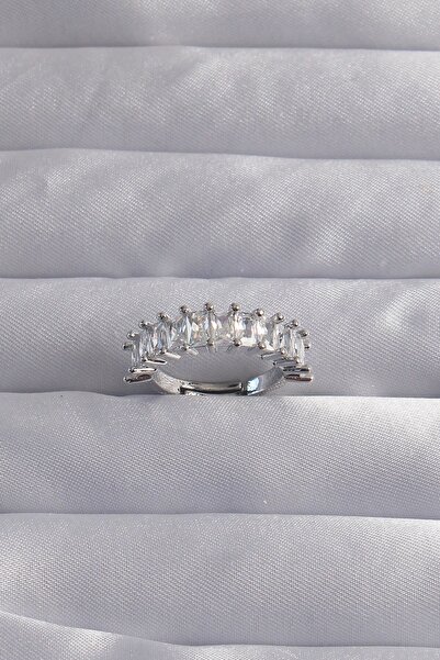 Inure Jewelry خاتم الممر المائي من حجر الرغيف الفرنسي باللون الفضي مع إعدادات...