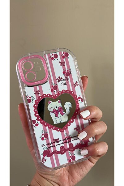 TechTrove حافظة على شكل قطة بتصميم Mirrored D منقوش متوافقة مع هاتف iPhone 11