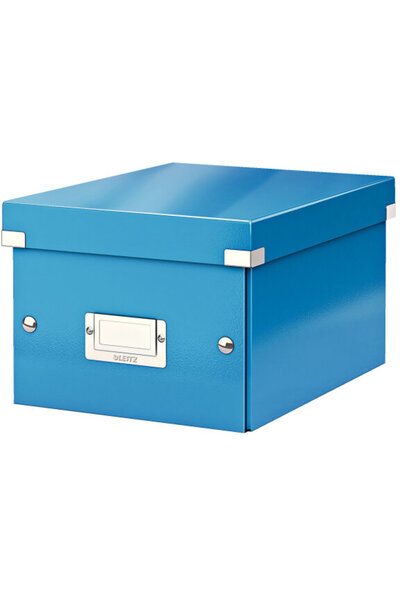 Leitz WOW Click & Store storage box, laminated cardboard, small, blue