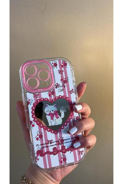 TechTrove Mirrored D Patterned Design Cat Figure Case Compatible with iPhone ...