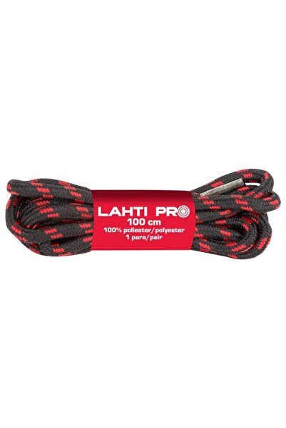 Lahti Pro Polyester shoelace / black-red - 150cm, 10/set
