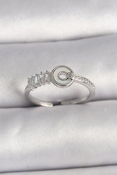 Inure Jewelry النحاس الفضة اللون الزركون حجر خاتم المرأة قابل للتعديل