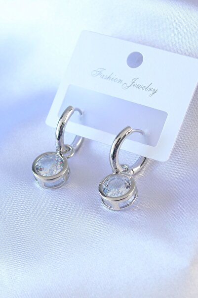 Inure Jewelry Silver Color Zircon Stone Brass Women's Earrings