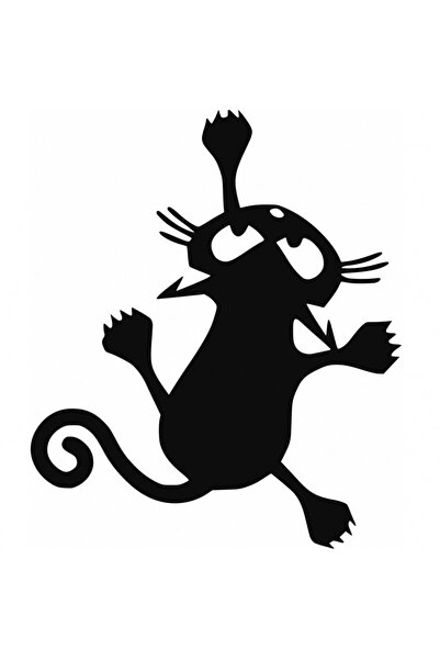 Vivatechnix Decoratiune perete Krodesign Scared Cat, negru, 35 cm