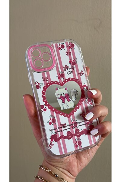 TechTrove Mirrored D Patterned Design Cat Figure Case Compatible with iPhone ...