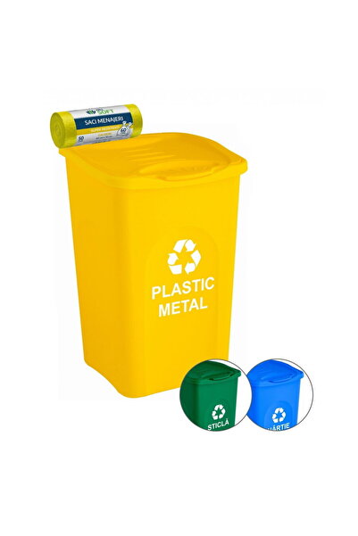 Other Because yellow/plastic selective collection bin 50 liters