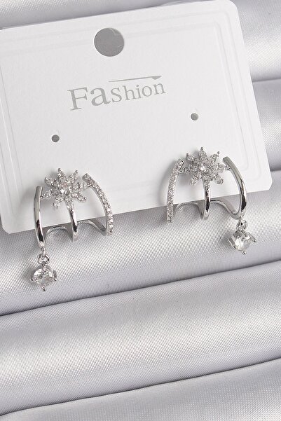 Inure Jewelry النحاس الفضة اللون الزركون حجر زهرة الشكل استرخى التفاصيل الأقر...