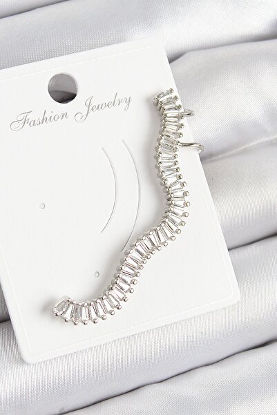 Inure Jewelry أقراط من النحاس على شكل طريق مائي باللون الفضي من طراز Cartilage