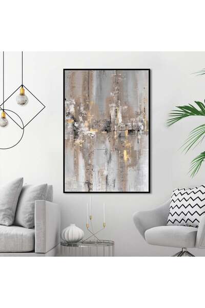 designadv Abstract canvas artwork - silver frame