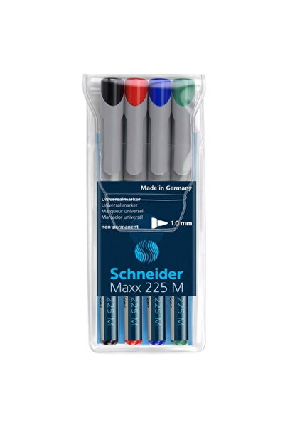 SCHNEIDER Universal non-permanent marker Maxx 225 M, 1mm tip, 4 colors/set - ...