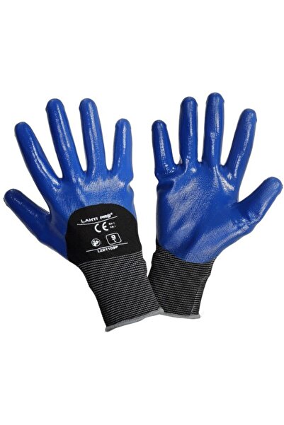 Lahti Pro NITRILE GLOVES WITH Polyester- PARTIAL Cotton - 9