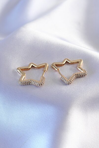 Inure Jewelry Gold Color Zircon Stone Star Model Women's Earrings