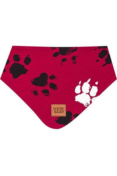 NEW BABY SHOP Baby cotton neck scarf New Baby paw dark pink M, size M