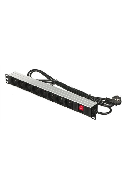 LAN Plastic, 19", 8 x cee 7/5 cee 7/7, black