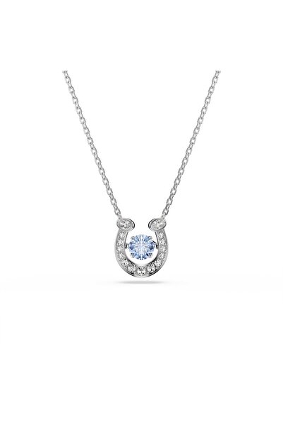 Swarovski Symbolica Kolye, Yuvarlak kesim, Pavé, At Nalı, Mavi, Rodyum kaplama