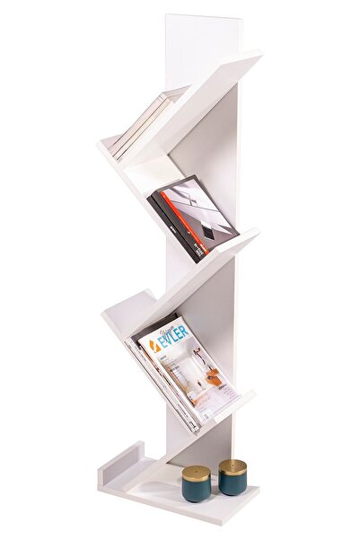 OEM Bibliotecă Verticală Multifuncțională – Design Modern și Compact, Alb, 133 cm