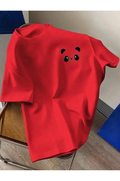 FUFLUNS ΜΙΚΡΟ Τ-SHIRT ΜΕ ΣΤΑΜΠΑ PANDA, UNISEX, ΓΥΝΑΙΚΕΙΟ/ΑΝΔΡΙΚΟ, OVERSIZE, Μ...