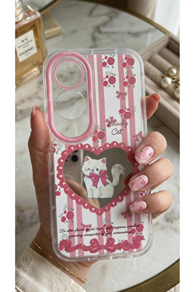 TechTrove حافظة على شكل قطة بتصميم Aynal D منقوش متوافقة مع هاتف oppo A60