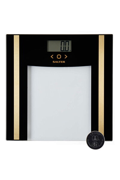SALTER SA00550BGCFAS Glass Analyser Bathroom Scale Black/Gold