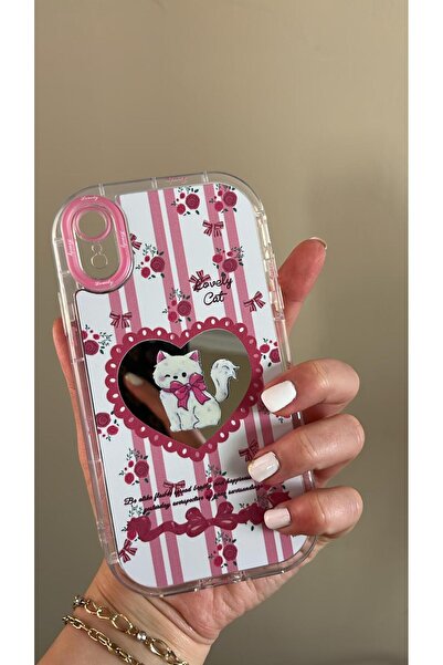 TechTrove Mirrored D Patterned Design Cat Figured Case Compatible with iPhone X